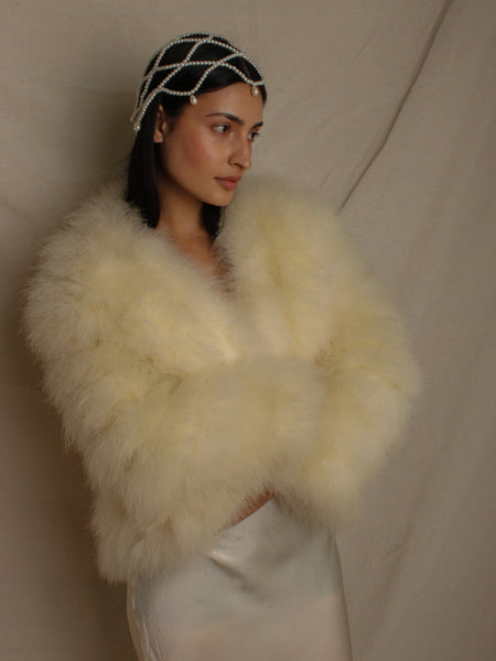 White Marabou Feather Jacket