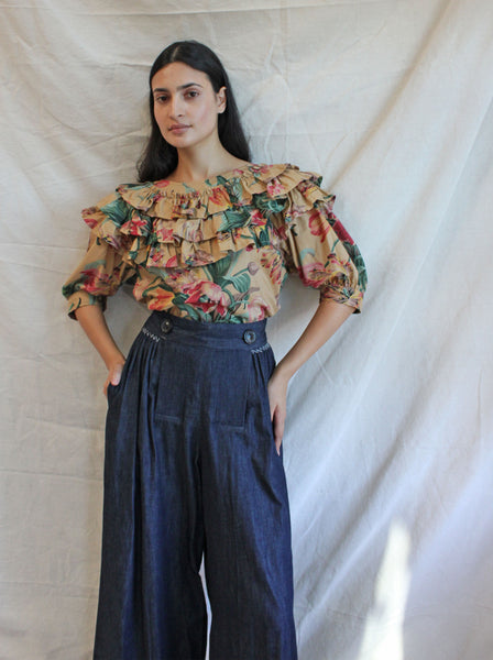 Margiela Wide Leg Dark Denim Trousers