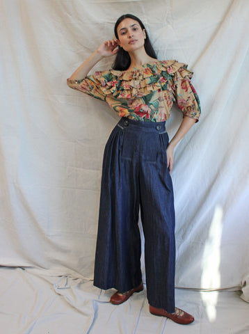 Margiela Wide Leg Dark Denim Trousers