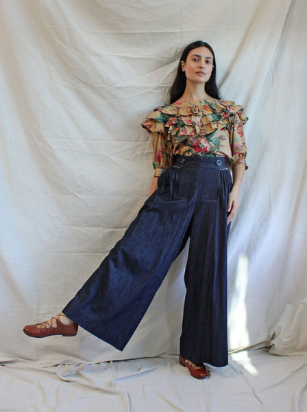 Margiela Wide Leg Dark Denim Trousers