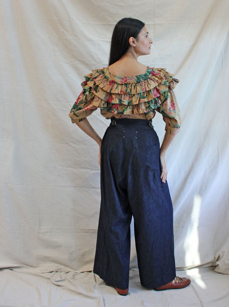 Margiela Wide Leg Dark Denim Trousers