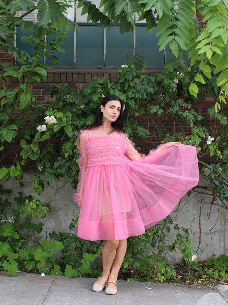 Molly Goddard Pink Ruffle Tulle Dress