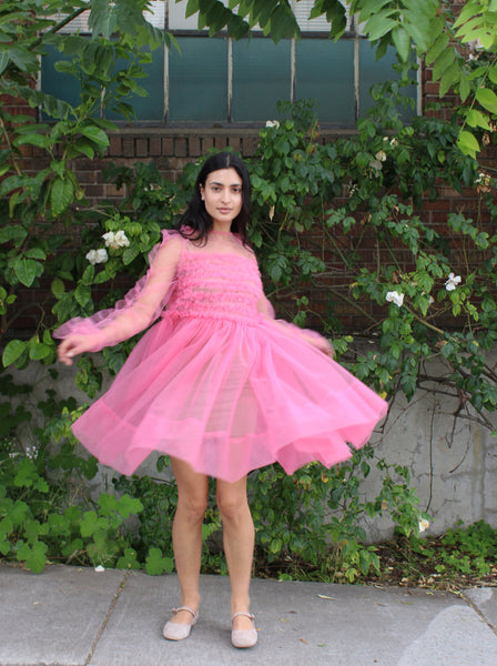 Molly Goddard Pink Ruffle Tulle Dress