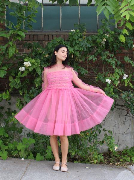 Molly Goddard Pink Ruffle Tulle Dress
