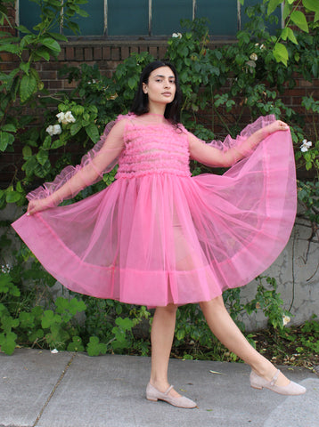 Molly Goddard Pink Ruffle Tulle Dress