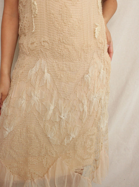 20s Embroidered Net Dress
