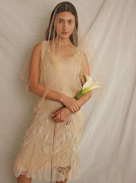 20s Embroidered Net Dress