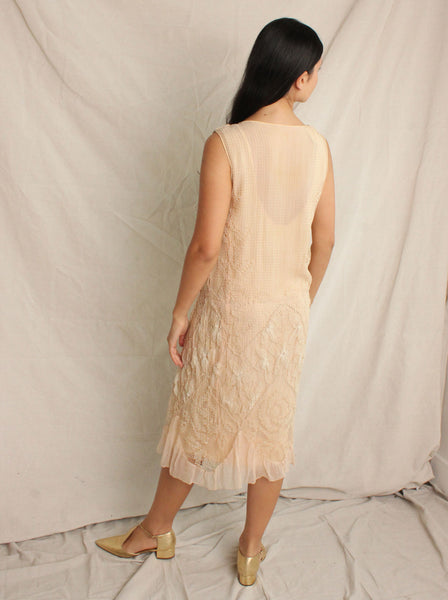 20s Embroidered Net Dress