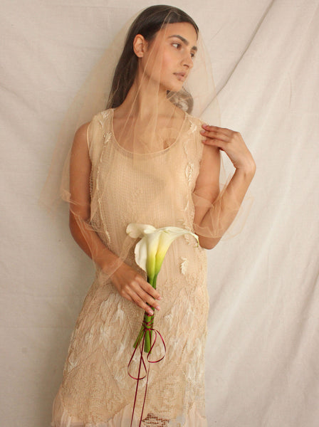 20s Embroidered Net Dress