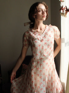 30s Organza Floral Dress