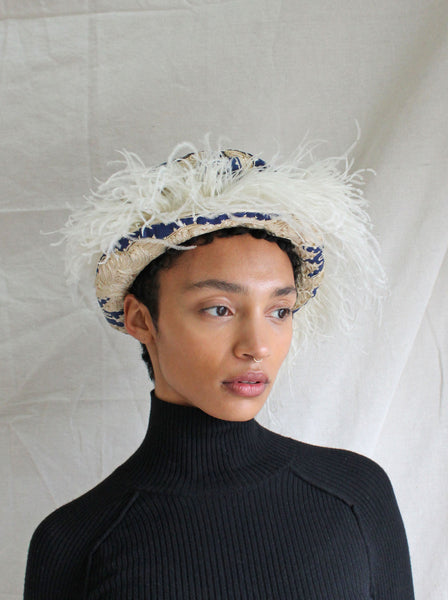 20s Silk Hat w Ostrich Feathers