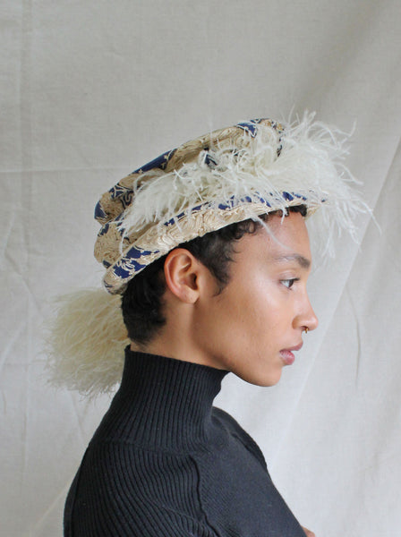 20s Silk Hat w Ostrich Feathers