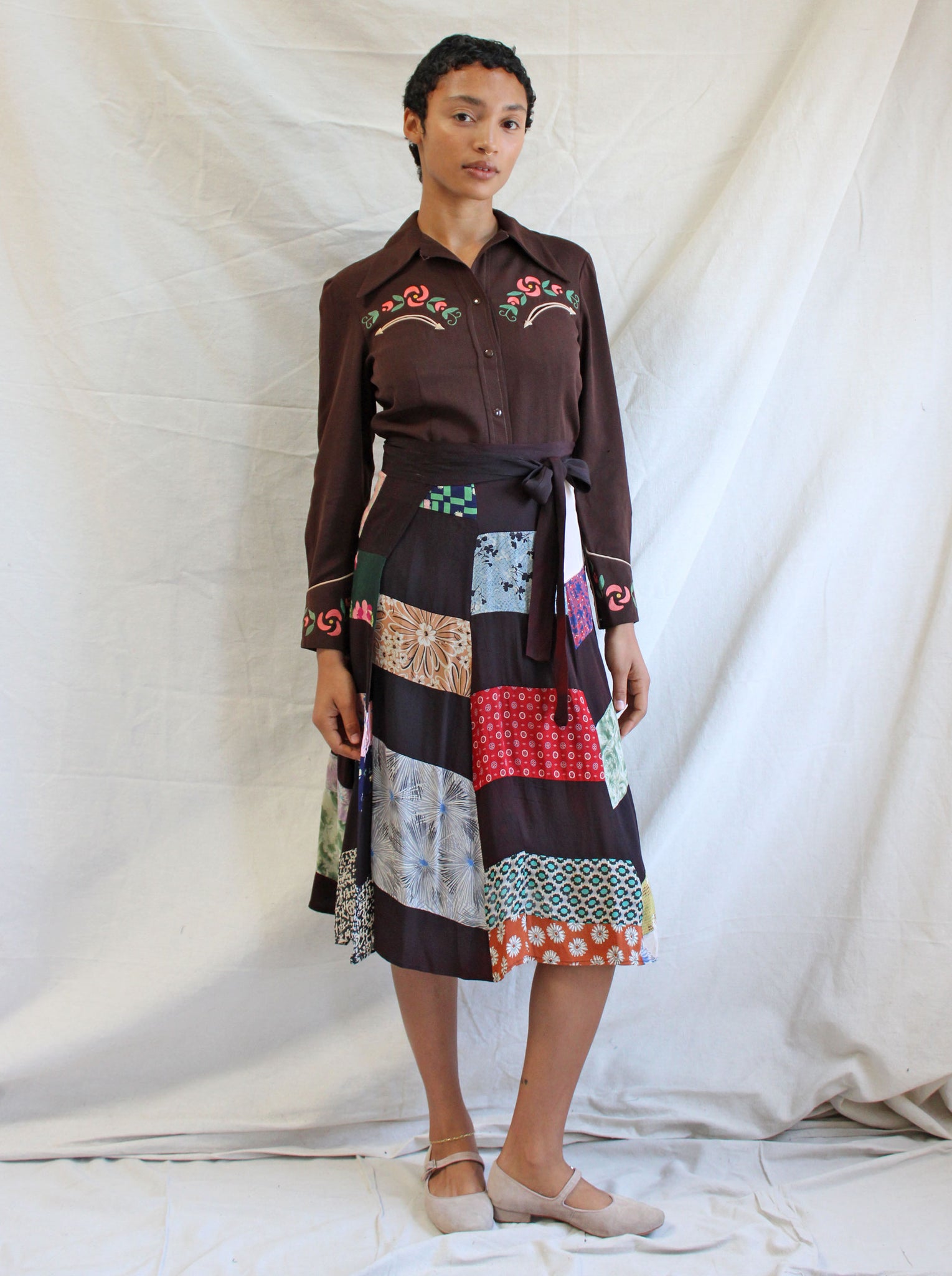 40s Patchwork Wrap Skirt