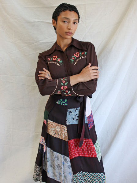 40s Patchwork Wrap Skirt