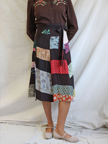 40s Patchwork Wrap Skirt