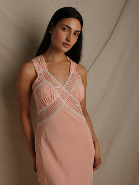 40s Pink Long Slip
