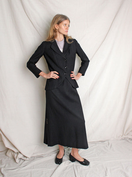 Late 20s Pinstripe Skirt Suit
