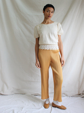 Pleats Please Pants in Gold