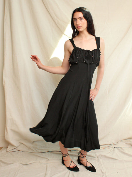 40s Rhinestone Studded Dress