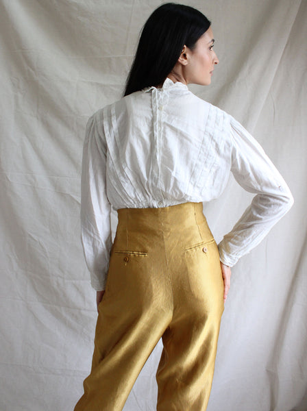 Romeo Gigli Gold Silk Trousers