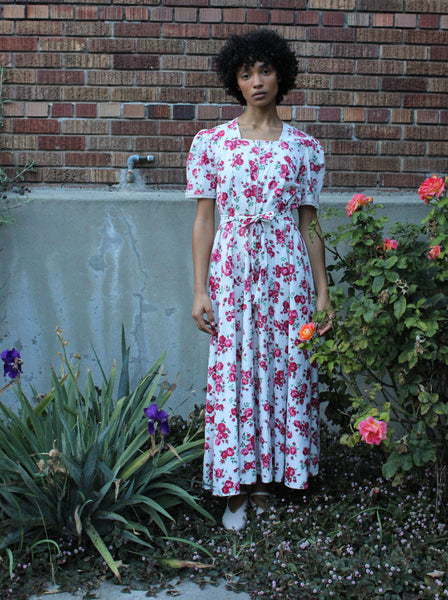 40s Rose Print Dress
