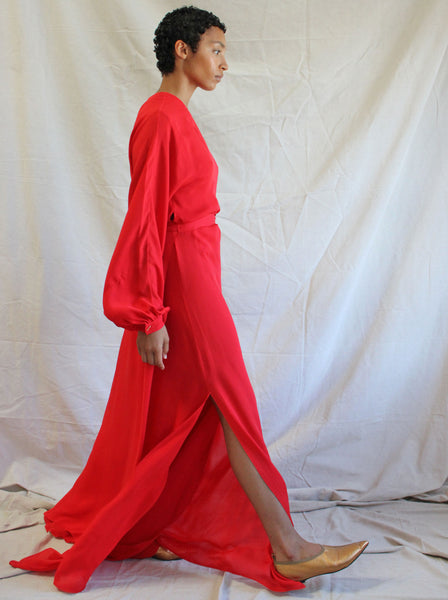 Rosetta Getty Silk Wrap Gown