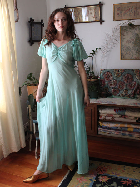 30s Silk Chiffon Gown
