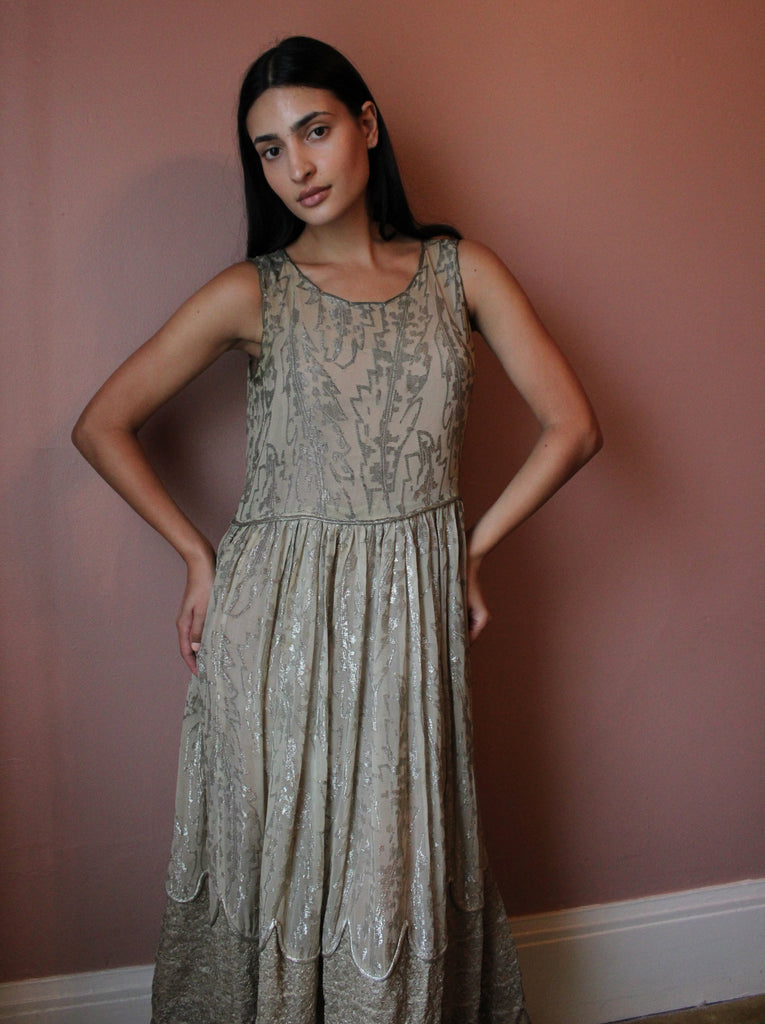 20s Silver Lam Dress Here Studio 20s Silver Lam Dress Here Studio