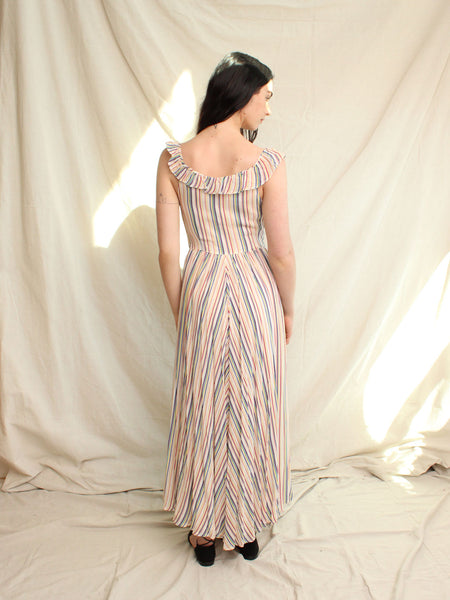 40s Multicolor Striped Gown