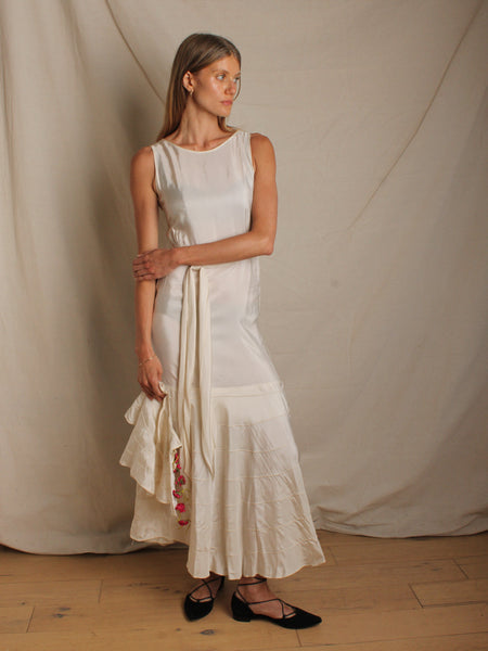 30s Cape & Dress w Floral Appliqué