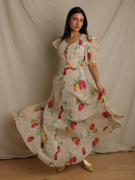 30s Tulip Print Gown