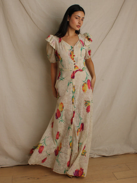 30s Tulip Print Gown