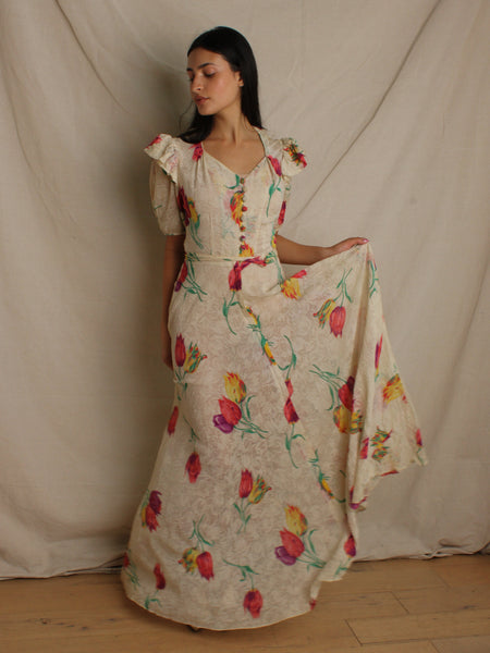 30s Tulip Print Gown