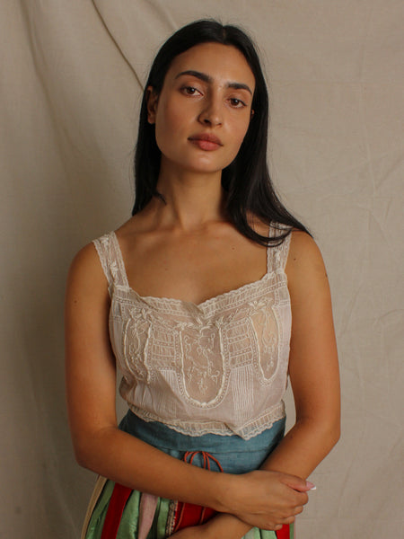 Antique Embroidered Corset Cover