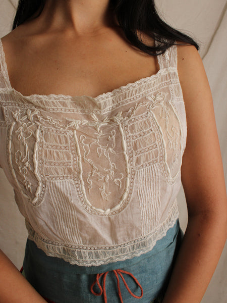 Antique Embroidered Corset Cover