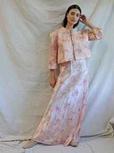 40s Pink Floral Slip Set