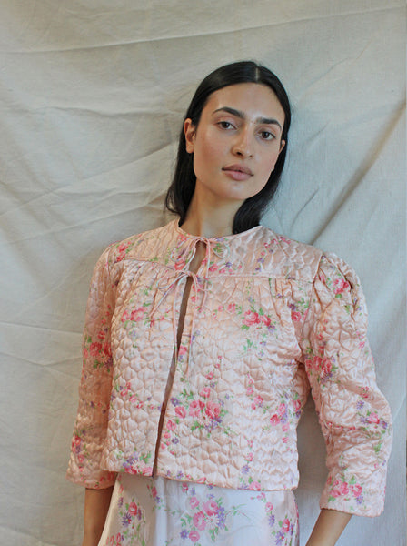 40s Pink Floral Slip Set