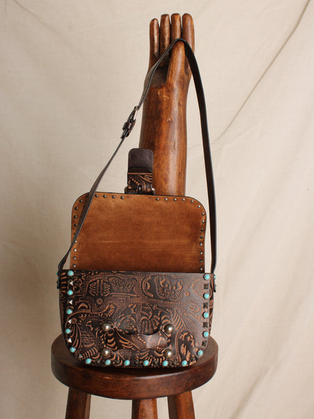 Valentino Tooled Leather Rock Stud Purse