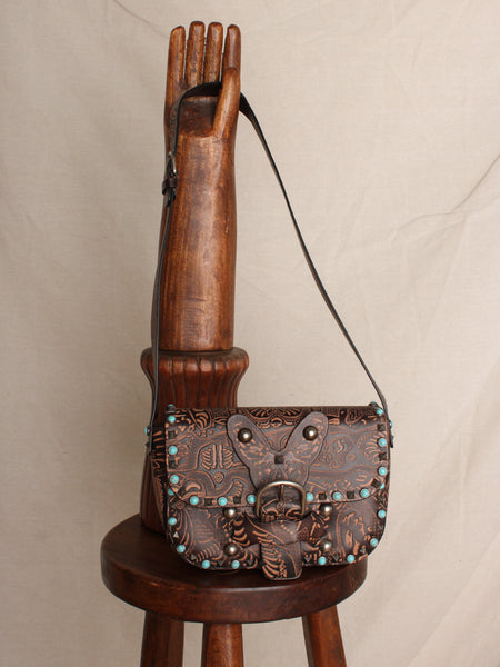 Valentino Tooled Leather Rock Stud Purse
