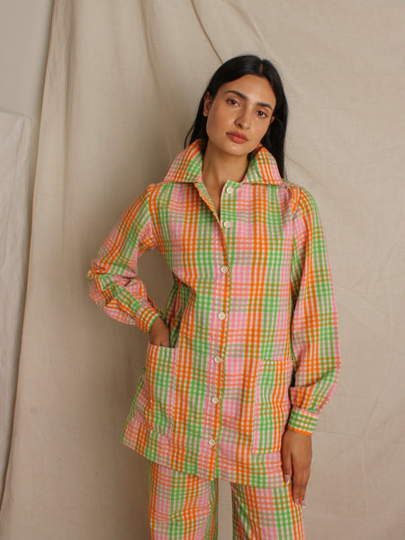 Ysl Seersucker Plaid Suit