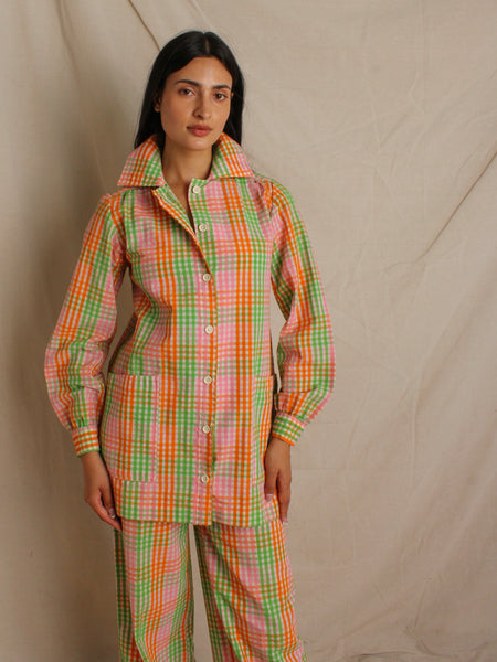 Ysl Seersucker Plaid Suit