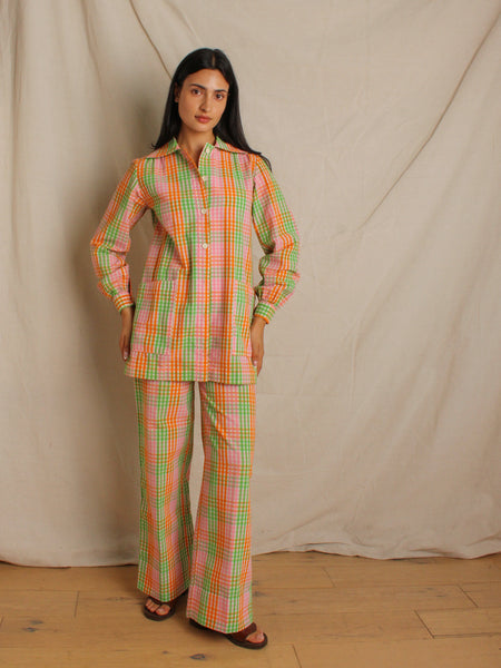 Ysl Seersucker Plaid Suit
